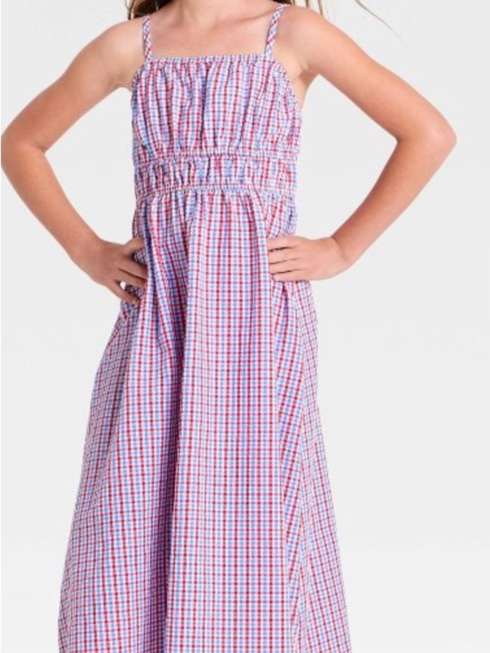 Cat & Jack Red and Blue Gingham Maxi Nightgown